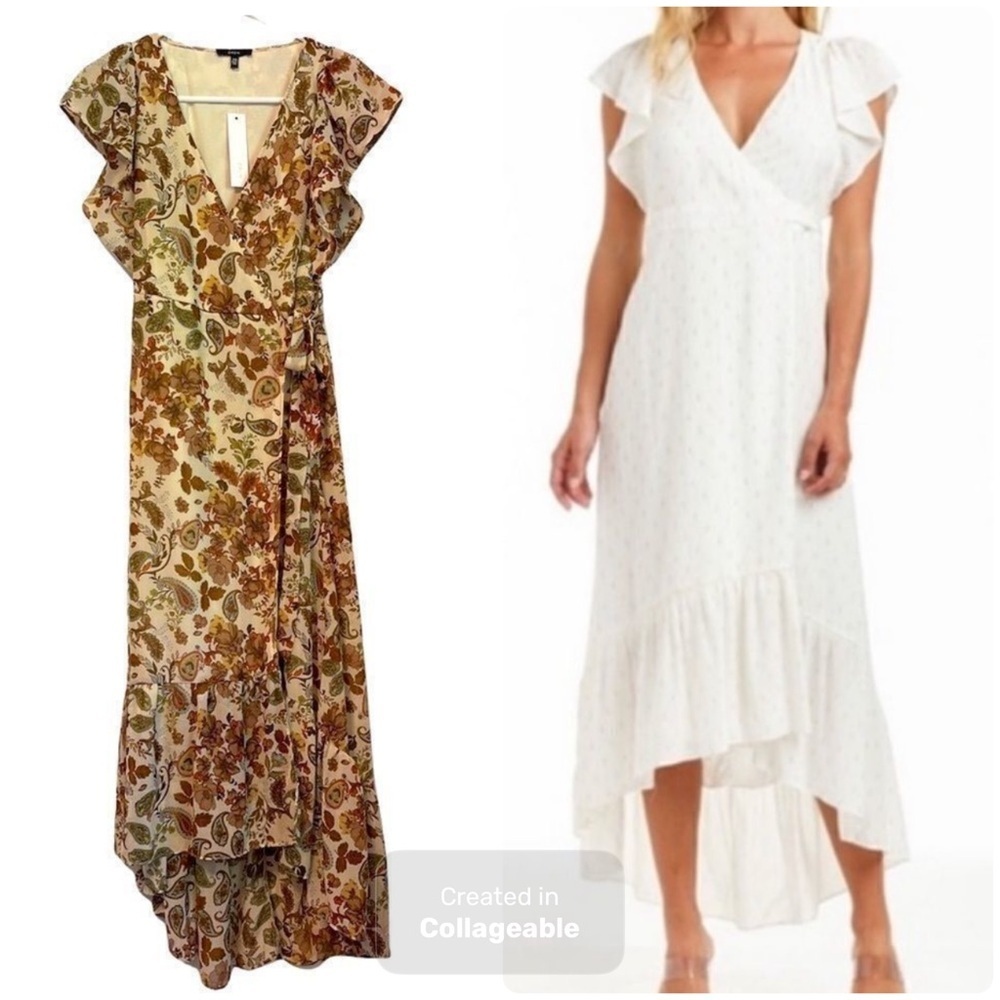 DREW ANTHROPOLOGIE Floral Wrap Terra Vintage Garden Midi Dress.Size XS